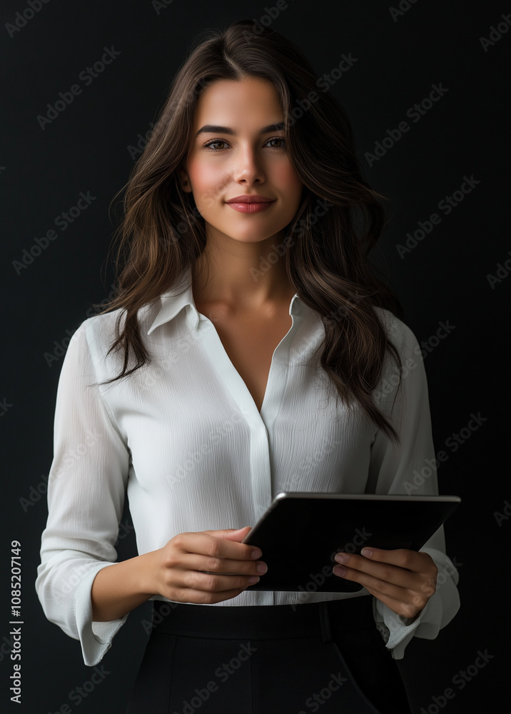Woman holding a digital tablet Woman holding a digital tablet