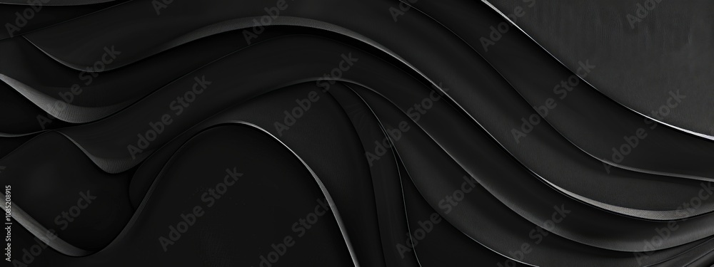 Black background with curvy lines for design, banner template. White space in the center of the page for text. Minimalist pattern wallpaper with copy space. Black background with curvy lines for design, banner template. White space in the center of the page for text. Minimalist pattern wallpaper with copy space.