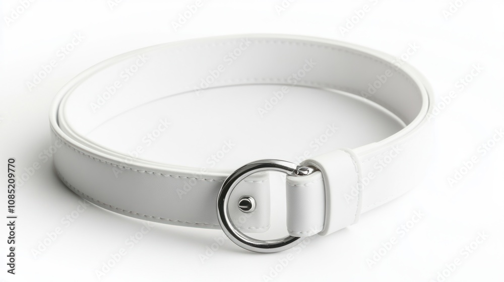 Plain white collar with plastic buckle and ring, perfect for branding, isolated on white Plain white collar with plastic buckle and ring, perfect for branding, isolated on white