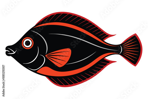 Solid color John Dory animal vector design