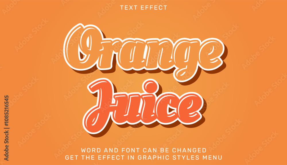 Orange juice text effect in 3d style Orange juice text effect in 3d style