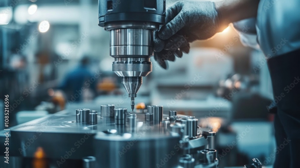 Industrial Precision: A Close-Up of a CNC Machine Tool Industrial Precision: A Close-Up of a CNC Machine Tool