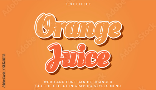 Orange juice text effect in 3d style