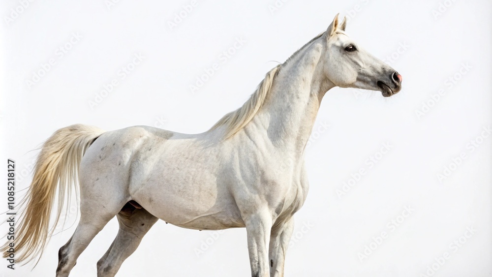 white horse isolated on white background white horse isolated on white background