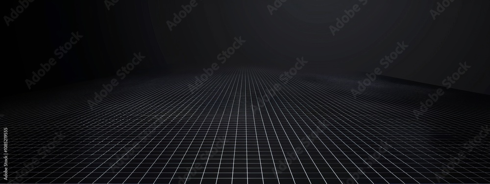 Black Background with Grid Lines and Shapes, Banner Template with White Space for Text. Abstract Minimalist Wallpaper with Copy Space on Black Background. Simple Modern Wallpaper. Black Background with Grid Lines and Shapes, Banner Template with White Space for Text. Abstract Minimalist Wallpaper with Copy Space on Black Background. Simple Modern Wallpaper.