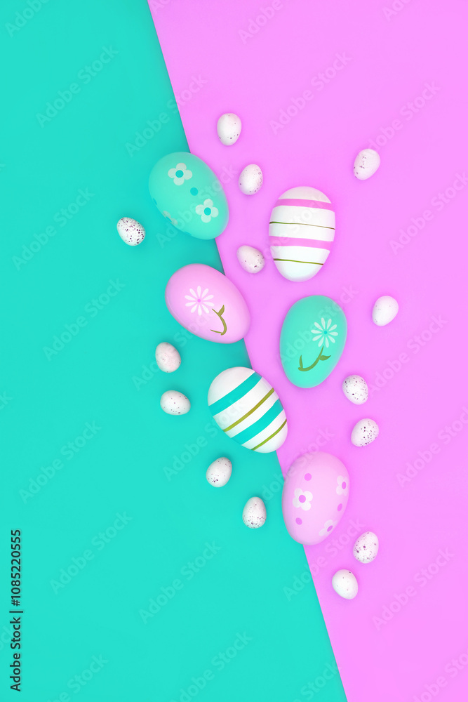 Vivid Easter Egg Design with Decorated Eggs Vivid Easter Egg Design with Decorated Eggs