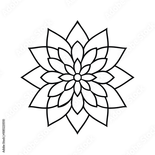 Mandala Line Art Design - Elegant and Intricate Printable