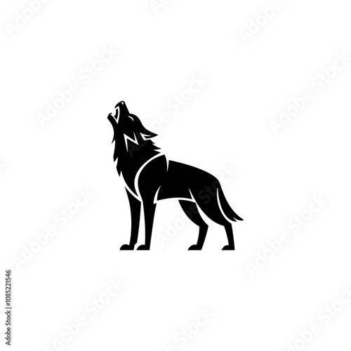 Howling wolf silhouette EPS vector 