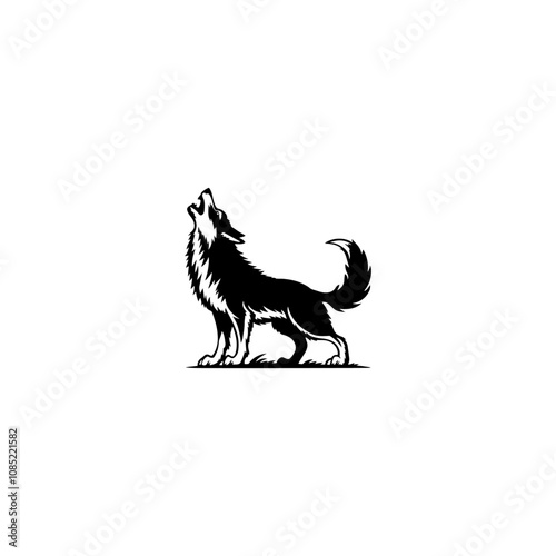 Wolf silhouette Vector A silhouette of a Wolf howling vector illustration photo