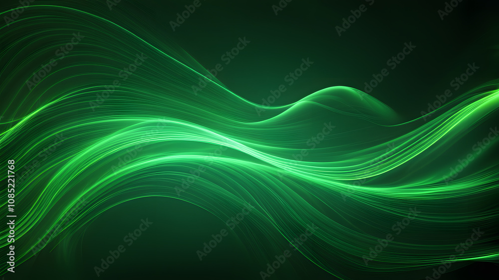 Naklejka premium A green wave with a green background