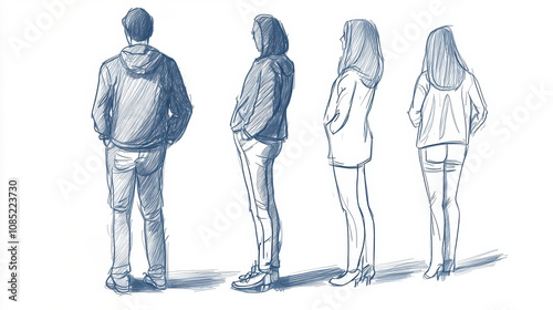 Obraz na płótnie Standing Poses for Drawing and Sketching Practice w salonie