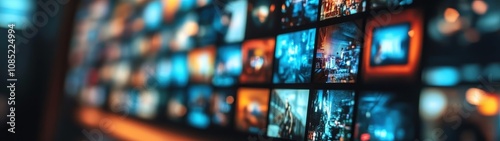 A vibrant collection of digital images displayed on a modern screen, showcasing diverse themes and colors in a striking perspective.