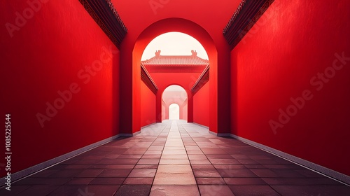 Magnificent architectural space corridor passage scene