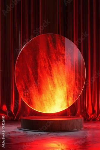 E-commerce promotion oval glass simple scene