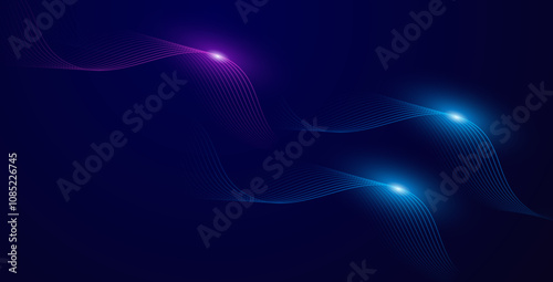 Abstract blue and pink wave lines create a dynamic, futuristic technology background. Ideal for modern designs, digital projects, banners, posters, and innovative visual presentations.