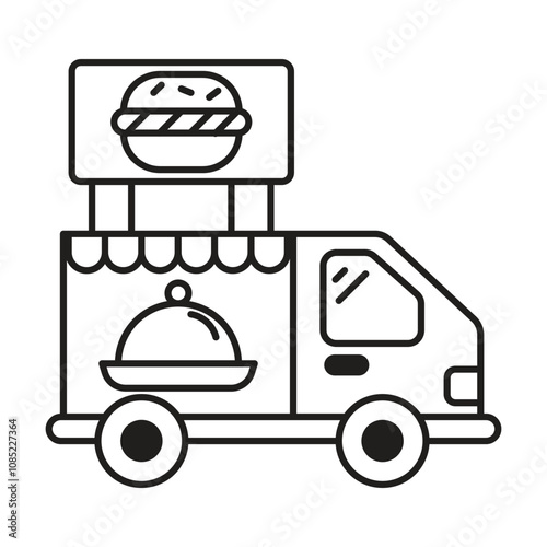 Food Truck icon vector on white background