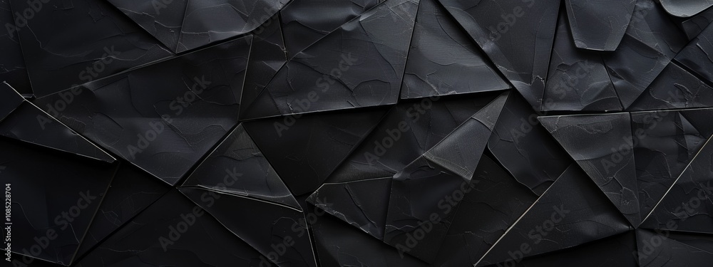Fototapeta premium Black background with intersecting lines. Banner template with white space in the center for text. Ideal for abstract minimalist wallpaper and contemporary web design projects.