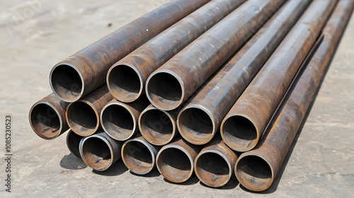 Galvanized steel pipes showcase a strong metallic finish