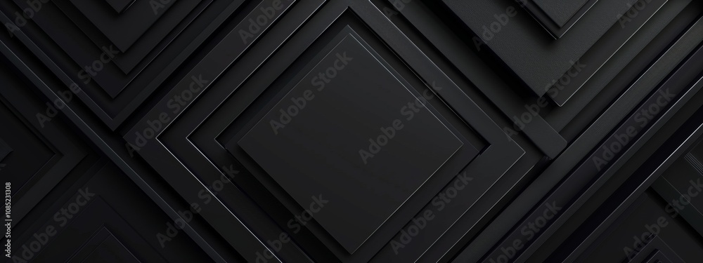 Intricate geometric elements on black background with copy space for design. Ideal for modern banner templates, abstract minimalist wallpaper, simple geometric modern wallpaper. Intricate geometric elements on black background with copy space for design. Ideal for modern banner templates, abstract minimalist wallpaper, simple geometric modern wallpaper.