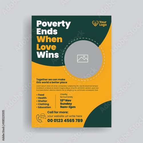 Charity fundraising event editable print Flyer or poster template, suitable for charity foundation, donation concept flyer or leaflet, Ngo Flyer design