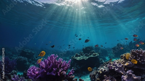 Wallpaper Mural underwater purple empty background in sea generate ai Torontodigital.ca