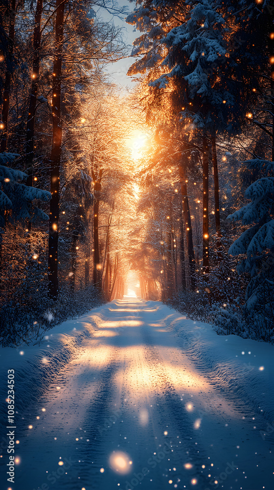 A beautiful winter landscape with snowflakes falling and a soft, dreamy glow, creating a serene and magical seasonal scene.
A beautiful winter landscape with snowflakes falling and a soft, dreamy glow, creating a serene and magical seasonal scene.