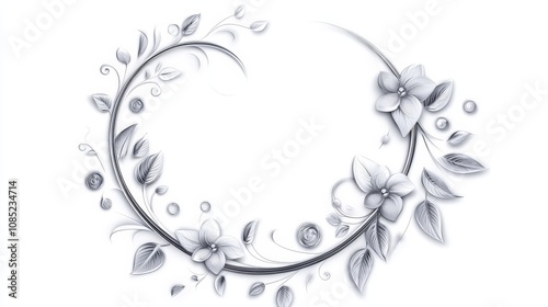 Wallpaper Mural Intricate Floral Vine Design on White Background Torontodigital.ca