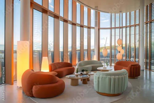 Biophilic Circadian Living Room: High-Tech Wellness Room with Dynamic Lighting photo