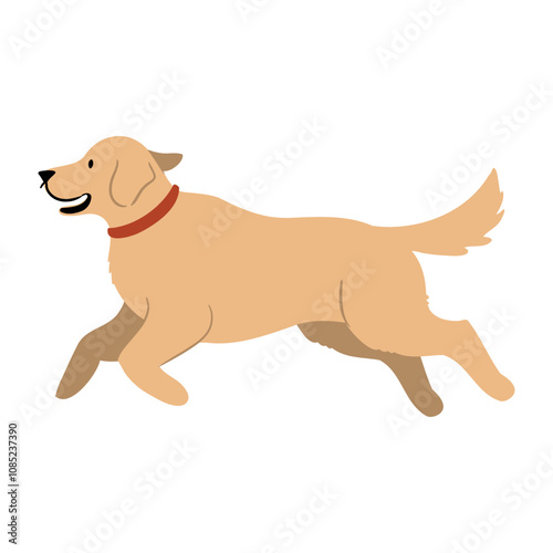 Cute vector Illustration of Golden Retriever dog. Pet clipart collection. canine, puppy hand drawn. Illustrated in various poses.