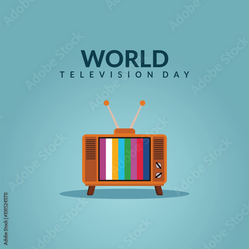 World television day, tv day poster, banner, background, post illustration design