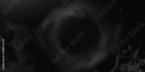 Dramatic space illustration with smoky layers of nebula clouds and a subtle glow of distant stars in a deep astral environment
