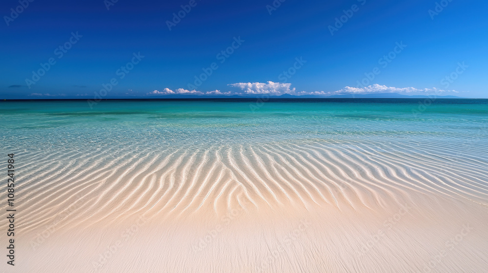 serene aerial view of white sandy beach and turquoise ocean water, showcasing gentle waves and clear blue sky. Perfect for relaxation and tranquility serene aerial view of white sandy beach and turquoise ocean water, showcasing gentle waves and clear blue sky. Perfect for relaxation and tranquility