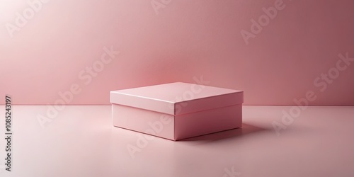 Minimalist Pink Box on Soft Background - Elegant Aesthetic for Design Projects, Calm and Harmonious Visuals, Ideal for Branding, Interior Decor, and Creative Uses