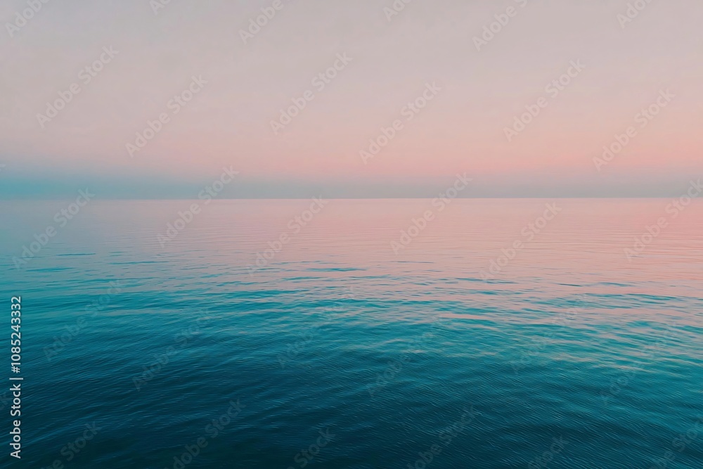 Fototapeta premium Tranquil Sea at Dawn: A Serene Ocean Experience
