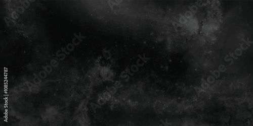 Vast cosmic scenery featuring mysterious clouds and dark shadows of a swirling nebula enveloping the stars in deep space
