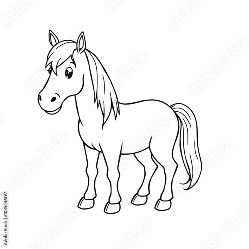 Wallpaper Mural Adorable Cartoon Horse Drawing Torontodigital.ca