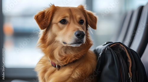 dog in the airport. Flying with a dog.	