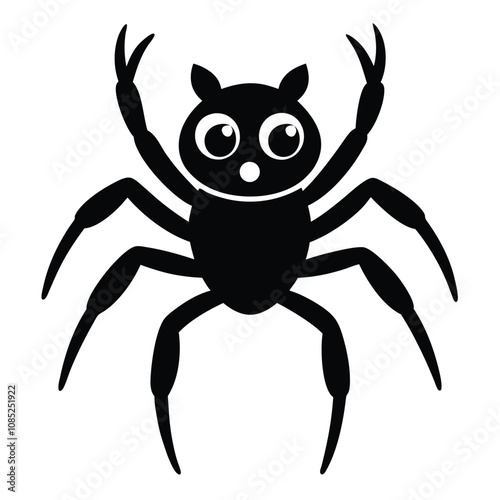 Solid color Jumping Spider animal vector design