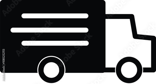 Fast free delivery truck vector icon set. moving cargo shipping service truck sign. courier parcel distribution transport. Express shipping. Cargo van moving fast. Logistics trucking

