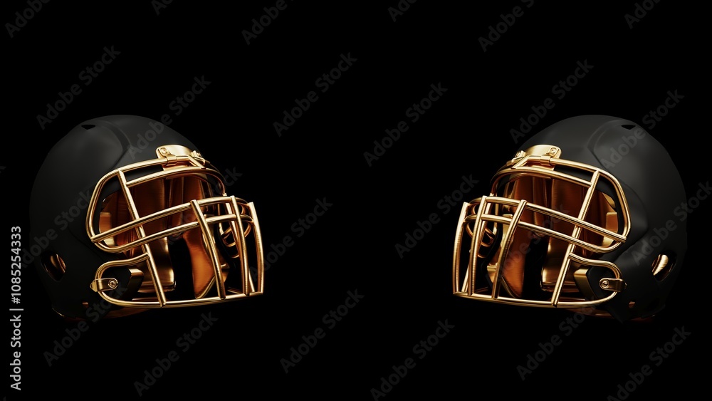 3D render of an American football background showing a football and trophy, celebrating Super Bowl victory and the thrill of the competition. Advertising banner with copy space 3D render of an American football background showing a football and trophy, celebrating Super Bowl victory and the thrill of the competition. Advertising banner with copy space
