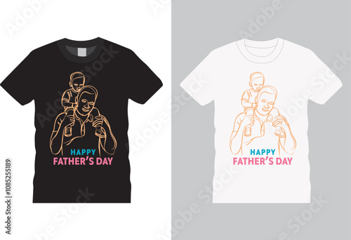 Happy father's day t shirt Design Illustration Fathers Day Template.