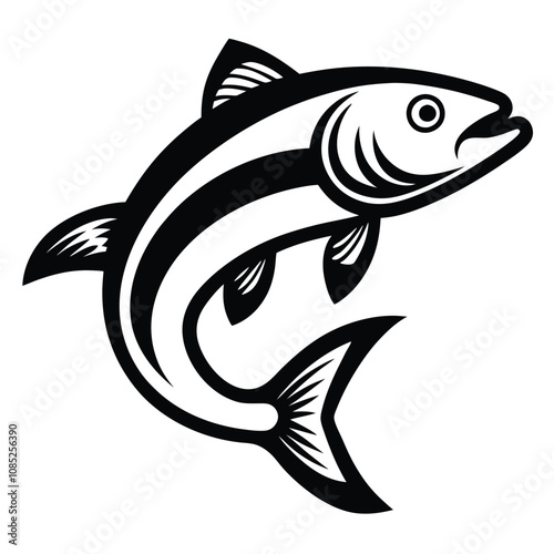 Solid color Keta Salmon animal vector design