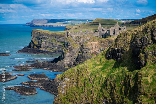 Dunluce Castle, County Antrim, Ireland for travel in Europe concept.