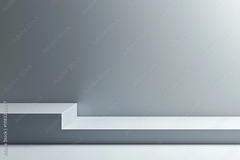 Minimalist Design with Geometric White Line on Gray Background Minimalist Design with Geometric White Line on Gray Background