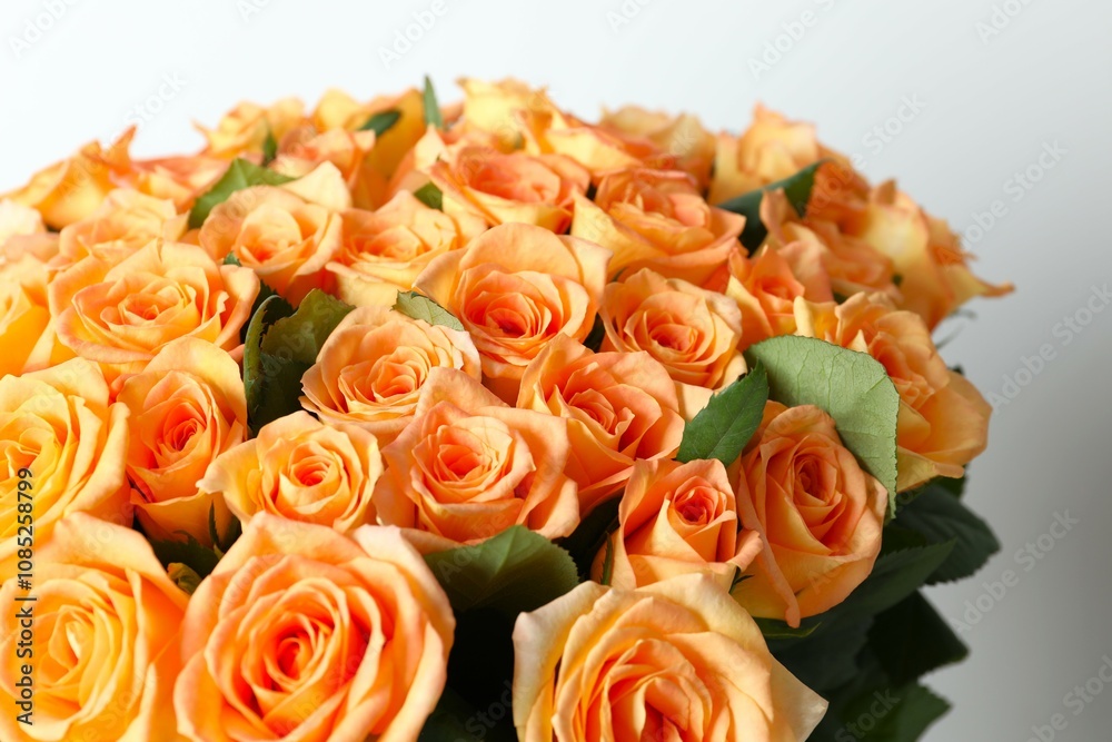 Beautiful composition with fresh roses on color background Beautiful composition with fresh roses on color background