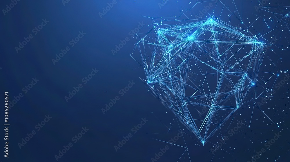 Cyber security concept. Lock symbol from lines and triangles, point connecting network on blue background. Illustration vector. 8k Resolution Cyber security concept. Lock symbol from lines and triangles, point connecting network on blue background. Illustration vector. 8k Resolution
