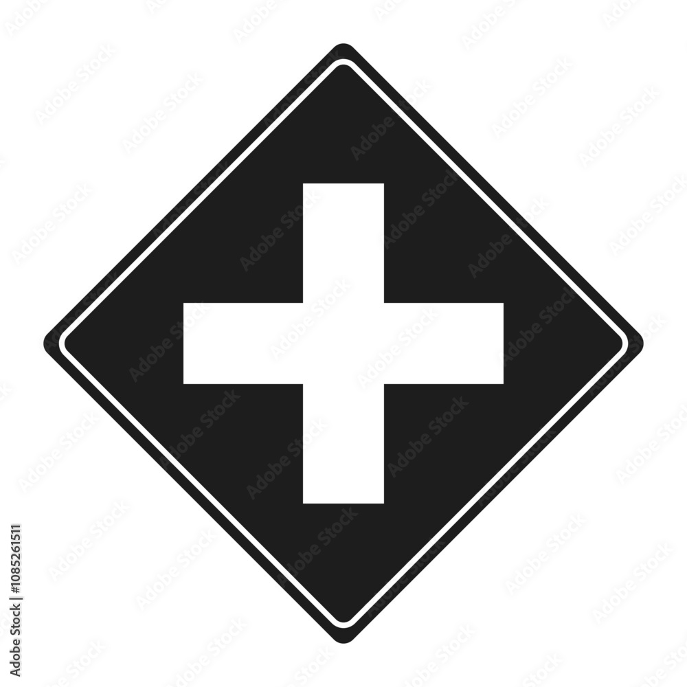 Traffic Sign Silhouette on a White Background. Vector Illustration Traffic Sign Silhouette on a White Background. Vector Illustration
