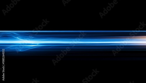 Abstract Blue Light Speed Lines on Black Background