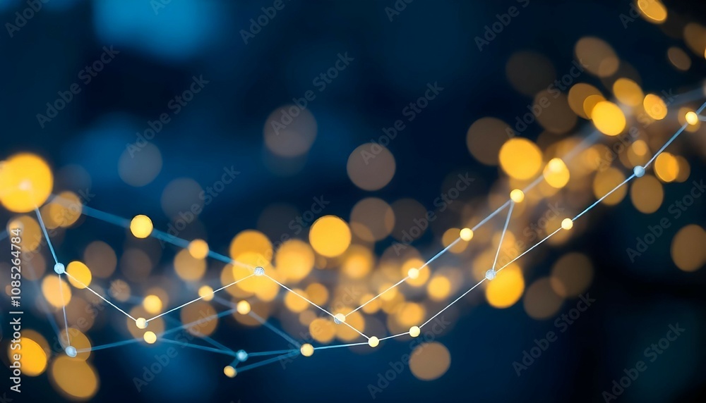 Wave of Illuminated Network Connections Amid Soft Bokeh Effect Wave of Illuminated Network Connections Amid Soft Bokeh Effect