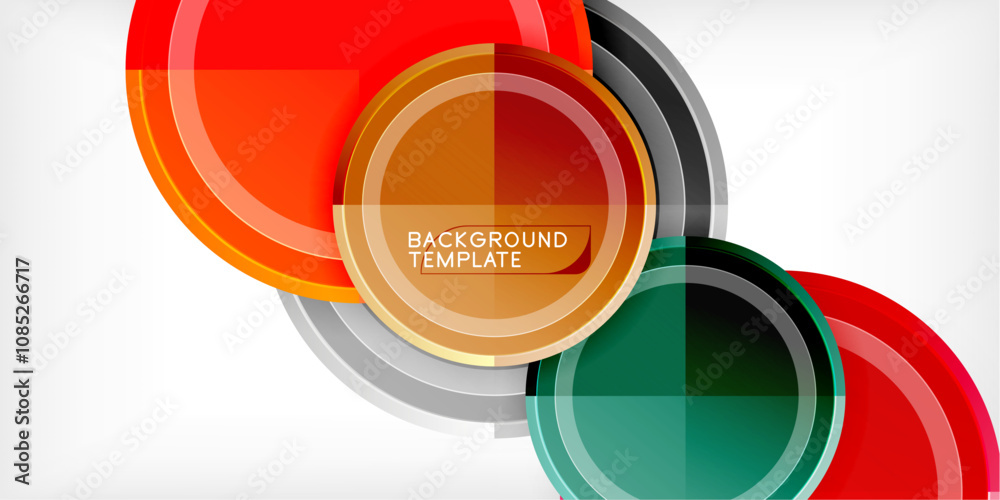 Abstract background - multicolored circles, trendy minimal geometric design, vector illustration Abstract background - multicolored circles, trendy minimal geometric design, vector illustration